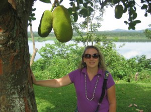 Michelle at a Jack Fruit tree.